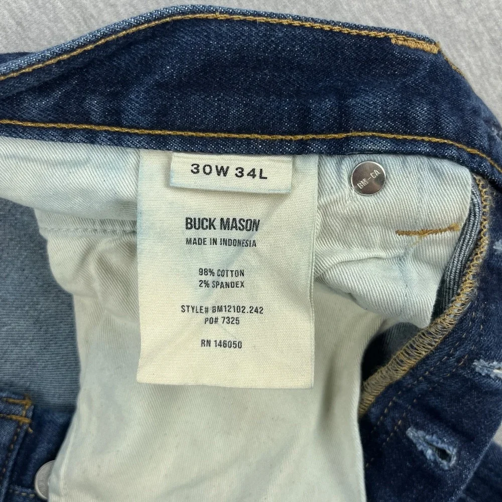 Buck Mason Ford Standard Jeans Mens 30x34 *Fits 31x32 Blue 14oz Double-Dipped